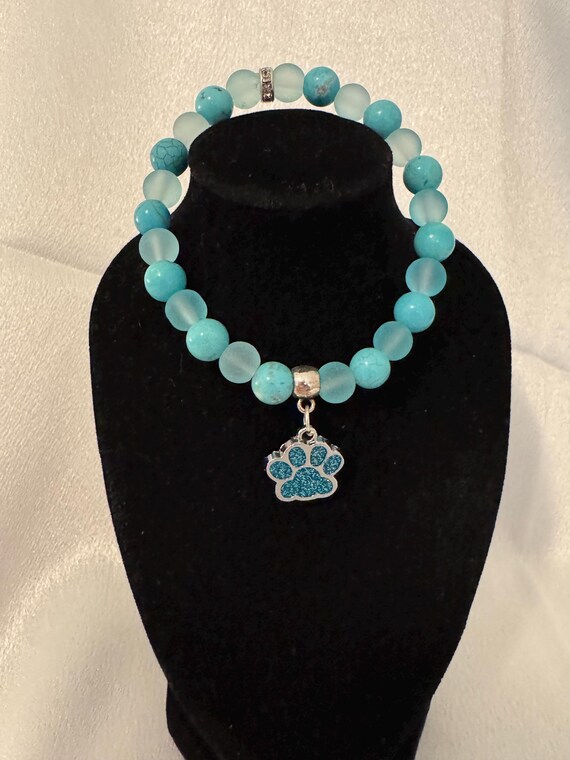 Blue Paw Charm Bracelet