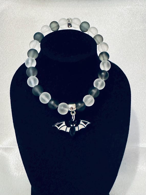 White Bat Stretch Charm Bracelet