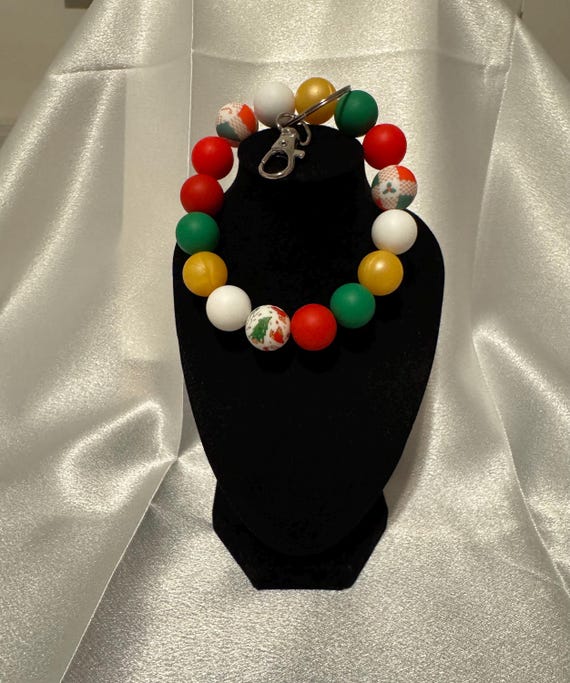 Christmas Silicone Wristlet  Keychain