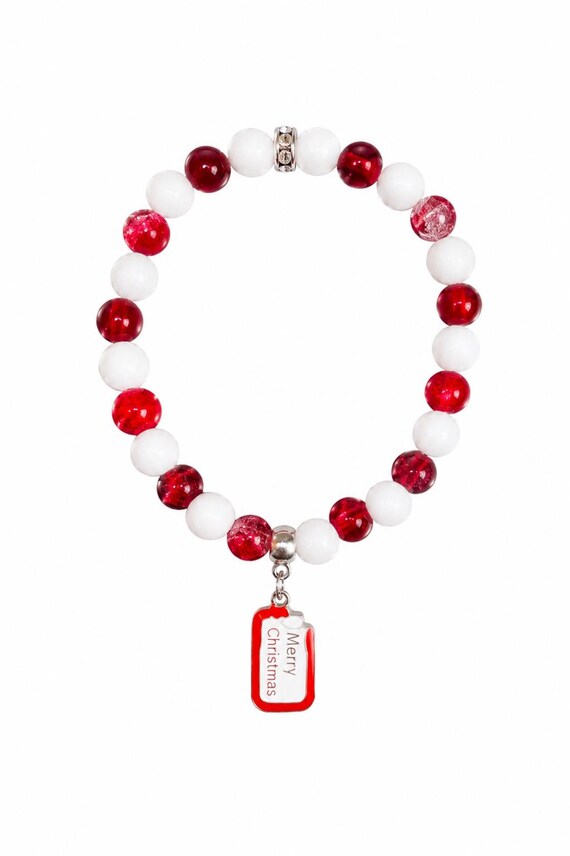 Merry Christmas Sign Charm Stretch Bracelet