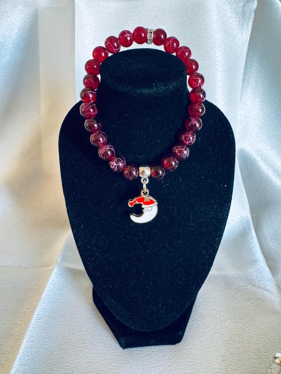 Christmas Moon Charm Stretch Bracelet