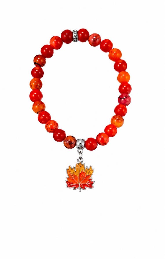 Autumn Leaf Stretch Charm Bracelet