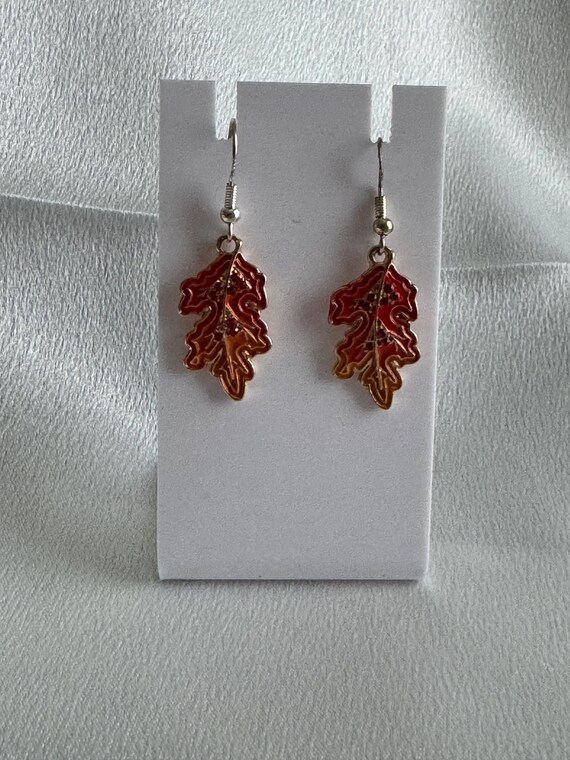Fall Autumn Leaf Dangle Earrings