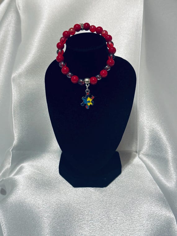 Puzzle Piece Charm Stretch Bracelet