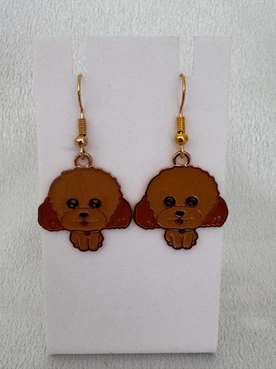 Hypoallergenic Puppy Dangle Earrings: Gift for Pet Lovers