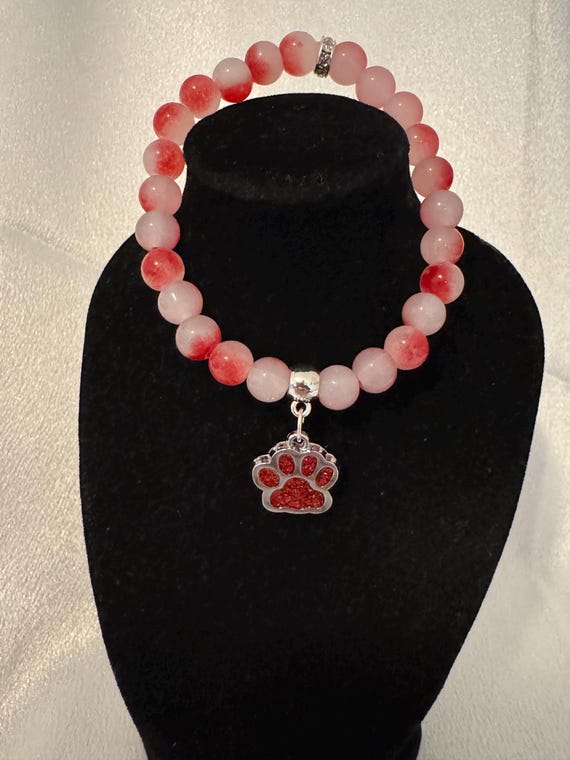 Orange Paw Charm Bracelet