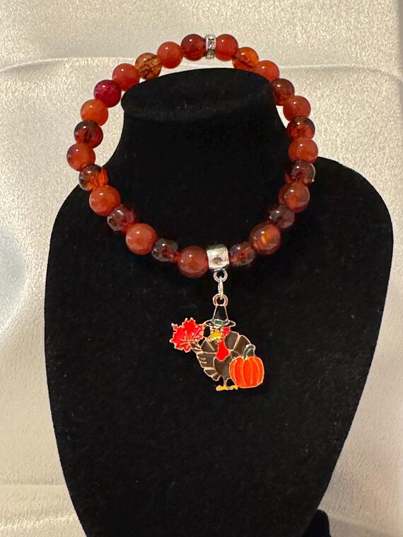 Tom The Turkey Stretch Charm Bracelet