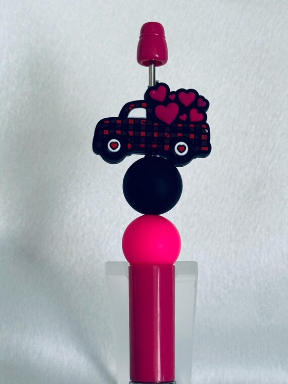 Silicone Beaded Heart Truck Valentine  Writing Pen