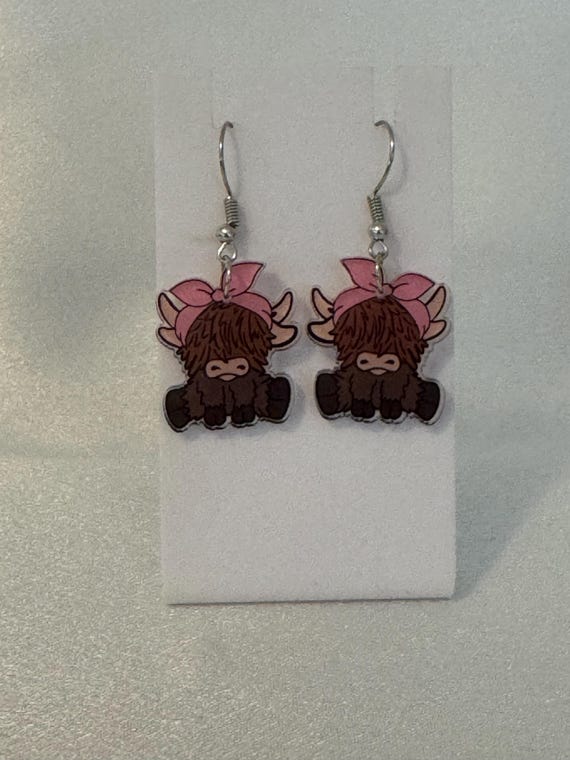 Highland Cow Dangle Earrings