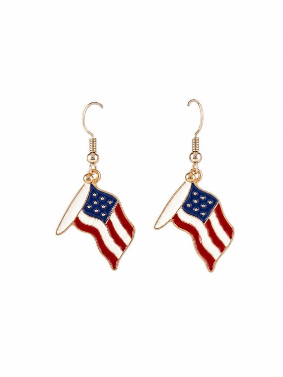 American Flag Dangle Earrings