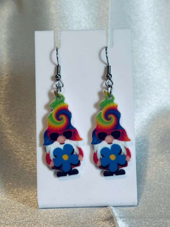 Acrylic Colorful Gnome Dangle Earrings