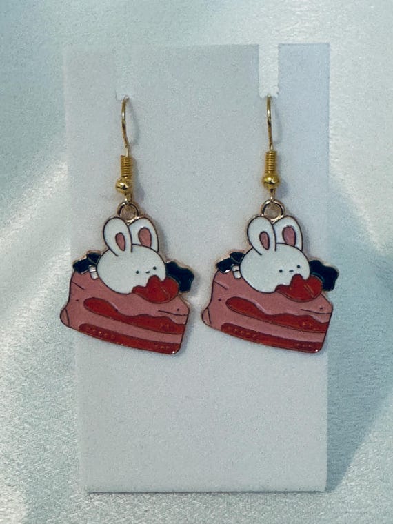 Easter Bunny Dangle Earrings.