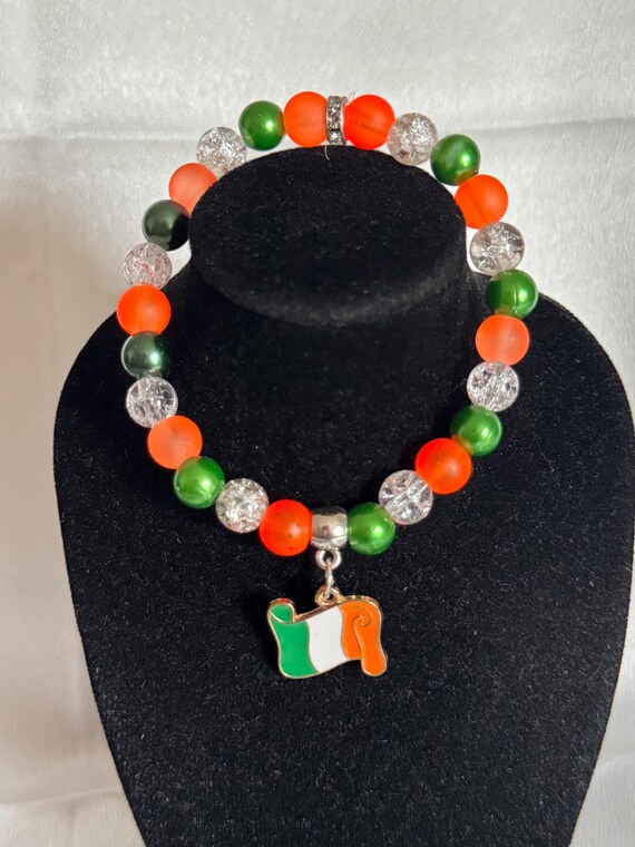 St Patrick’s Day Irish Flag Charm Bracelet