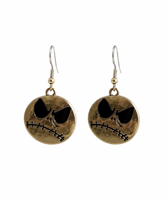 Halloween Jack Dangle Earrings. Hypoallergenic