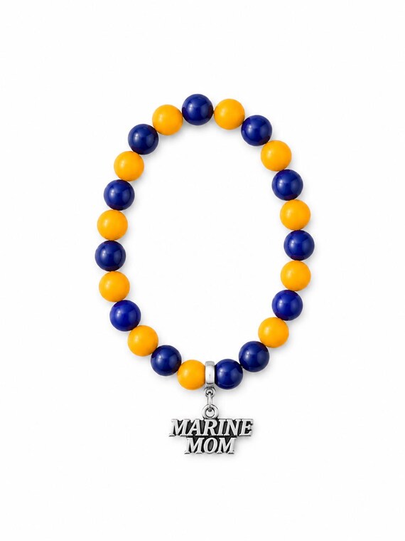 Marine Mom Charm Stretch Bracelet