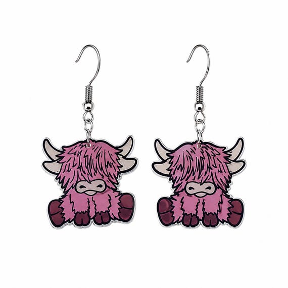 Highland Cow Dangle Earrings