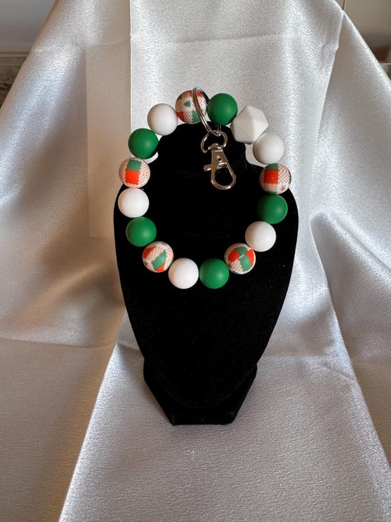 Christmas Silicone Wristlet  Keychain