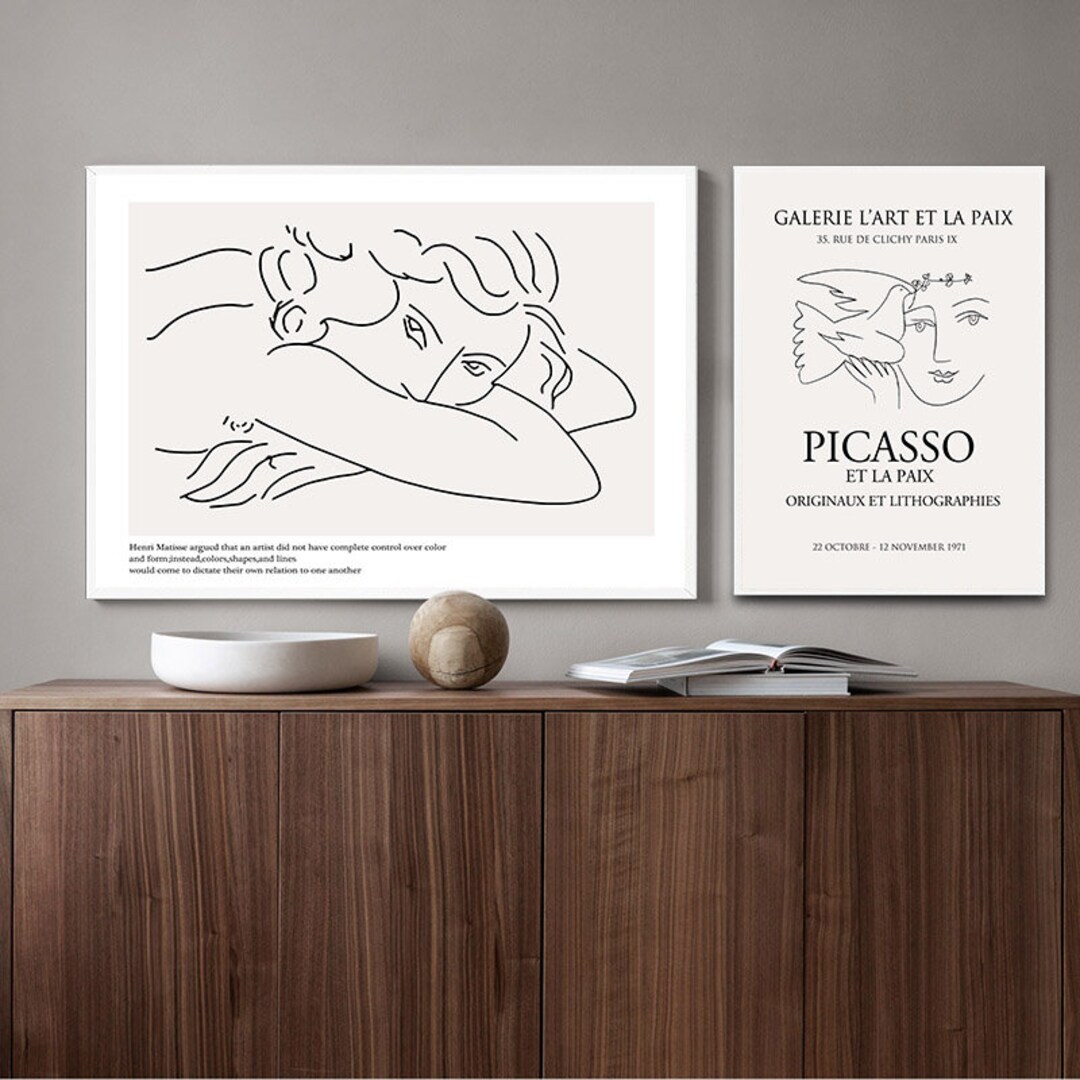 Picasso Matisse Abstract Lines Canvas Wall Art Decor Print - Etsy