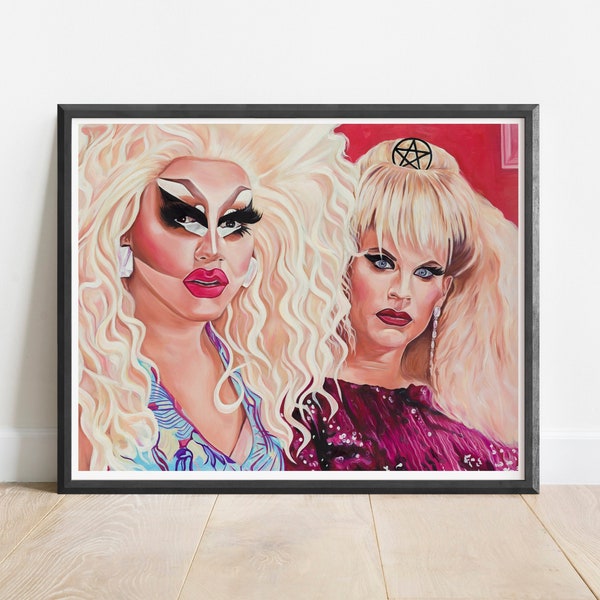 Trixie & Katya Art Print - Oil Painting