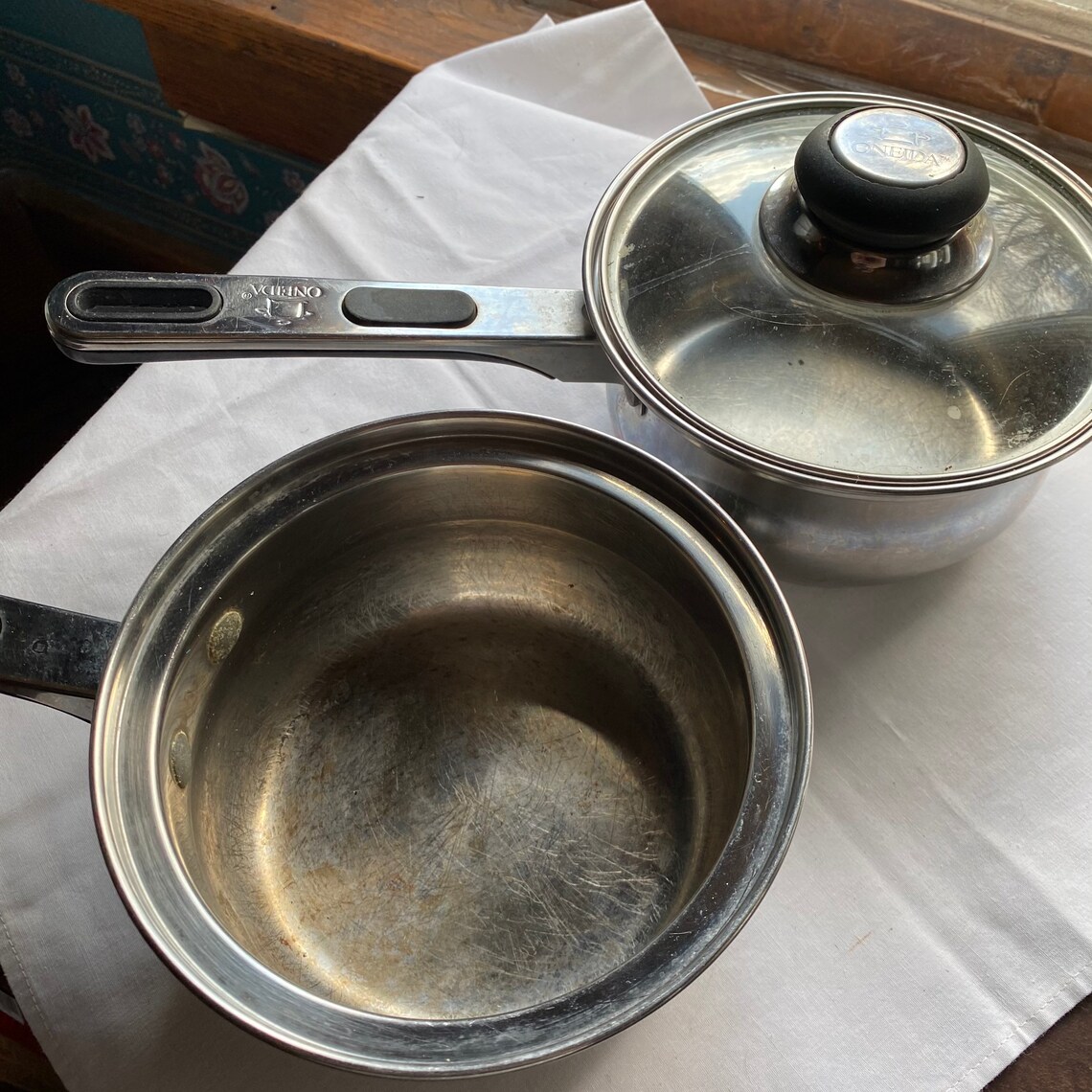Oneida Immaculate Cookware Saucepan Pots Lot 2 Stainless Steel Etsy