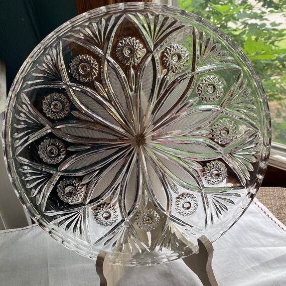 Cake Plate/ Vintage Hobstars Irena Lead Crystal Cake Plate Etsy