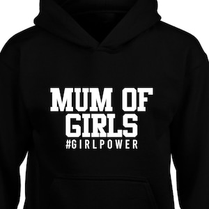 女の子のママ #GirlPower ママ パーカー ママへのギフト、母の日ギフト ママへのライフジャンパー 誕生日 家族プレゼント クリスマスギフト プルオーバートップス