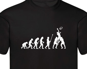 Evolution T-Shirt Rugby Fußball Unisex T-Shirt, Geschenk für ihn Fußballmannschaft, Fußballer Fußball Geschenke, Fußballgeschenke Weihnachten T-Shirt Xmas Tops