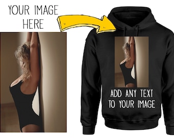 Moletom com capuz personalizado/foto personalizada impressa com capuz imagem com capuz qualquer texto moletom unissex com capuz presente unissex