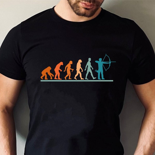Archery Evolution T-shirt, Archery Shooting Arrows Competition Archer Bowmen Hunting Hunter Shirt Gift For Him Combat Funny Unisex Tee Tops