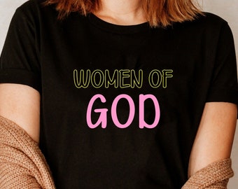 T-shirt FEMME DE DIEU JÉSUS/chemise dicton religieux chrétien foi/tshirt religieux verset de la Bible catholique anniversaire t-shirt de Noël hauts