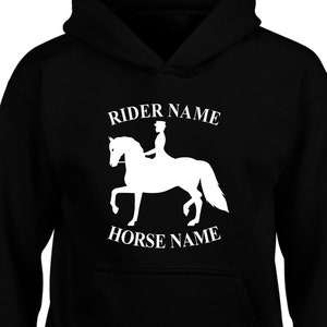 Felpa con cappuccio personalizzata per cavalli, Cob Jockey Equestrian Rider, Cob Pony Equine Dressage Uomo Donna Horse Lover Unisex Jumper Christmas Xmas Gift Top