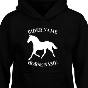 Felpa con cappuccio personalizzata per cavalli, Cavaliere equestre fantino Cob, Amante dei cavalli Pony Dressage equino Uomo Donna Maglione unisex Natale Regalo di Natale Top