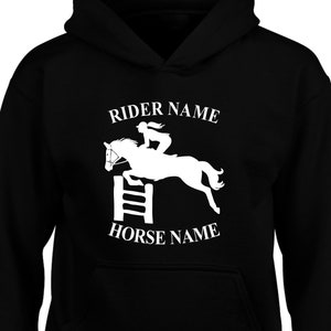 Felpa con cappuccio personalizzata per cavalli, Cob Pony Equine Dressage, Cob Jockey Equestrian Rider, Uomo Donna Ragazzi Ragazze Unisex Maglione Natale Regalo di Natale Top