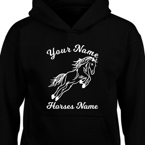 Personalised Horse Hoodie | Equestrian Jockey Dressage Unisex Jumper | Christmas Presents Pullover Xmas Tops