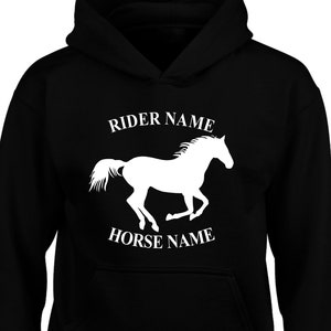 Personalised Horse Hoodie, Cob Jockey Equestrian Rider, Cob Pony Equine Dressage Men Women Boys Girls Unisex Jumper Christmas Xmas Gift Tops