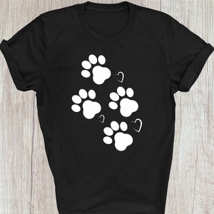 Dog paw print t shirt hotsell