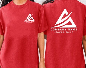 Front And Back Custom Text Shirt, Personalised Custom Shirt, Double Sided Custom Business Logo Shirt, Customise Your Own Design Shirt