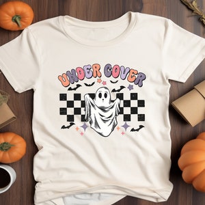 Retro Halloween Ghost T Shirt, Under Cover Shirt Halloween Ghost T-shirt, Boo Shirt Halloween Gift, Halloween Apparel Ghost Sweater Tee Tops