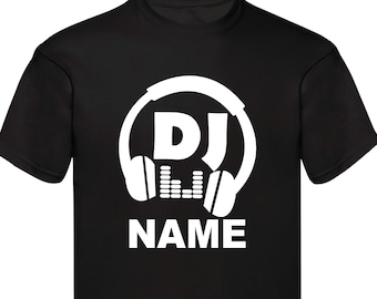 T-shirt personalizzata DJ cuffia divertente t-shirt regalo per il suo cantante di club di ballo camicia regali di famiglia regalo di compleanno unisex Xmas Tee Tops