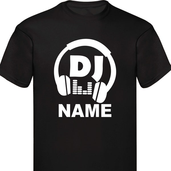 T-shirt personnalisé casque DJ T-shirt drôle cadeau pour sa chemise de chanteur de club de danse cadeaux de famille cadeau d'anniversaire unisexe Xmas Tee Tops