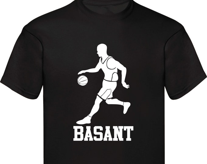 Personalised Basketball T-Shirt, Custom Funny Sports T-Shirt, Outdoor Games Sports Lover Football Gift Family Presents Xmas Gift Tee Tops