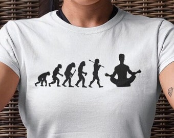 Evolution des Yoga Meditation Tshirt, Evolution T-shirt, Yoga-Teilnehmer, Yoga-Liebhaber-Shirt Geburtstagsgeschenk Familie Geschenke Weihnachtsgeschenk T-Shirt Tops