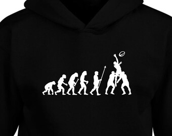 Evolution Hoodie Rugby Football Unisex Jumper, Gift For Him Football Team, Footballer Soccer Presents, Sarcastic Christmas Gifts Xmas Tops