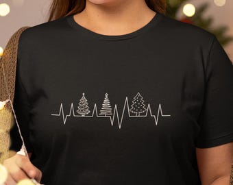 Weihnachtsbaum-T-Shirt mit Herzschlag-Shirt Weihnachten Rentier-T-Shirt EKG Weihnachts-Shirt Weihnachtsgeschenk-T-Shirt Krankenschwester-Shirt Weihnachtsgeschenk-T-Stücke