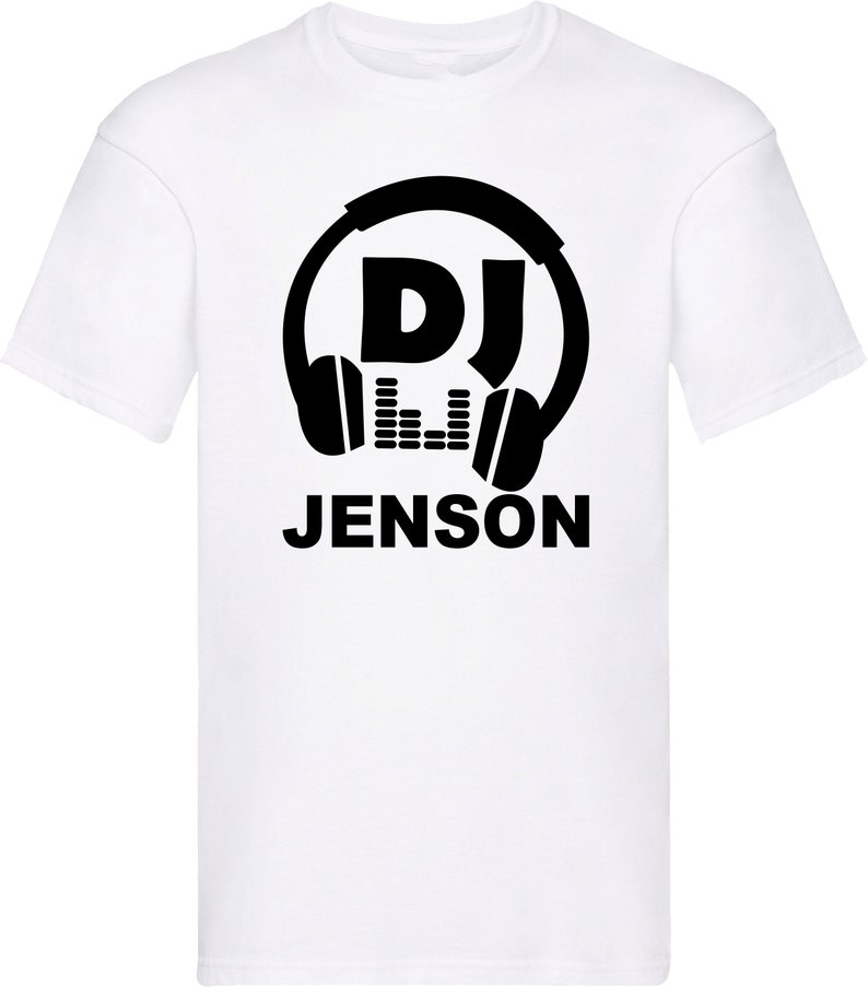 Personalisiertes T-Shirt DJ Kopfhörer Lustiges T-Shirt Geschenk für sie Dancing Club Singer Shirt Familie Geschenke Geburtstagsgeschenk Unisex Weihnachten T-Shirt Tops Bild 3