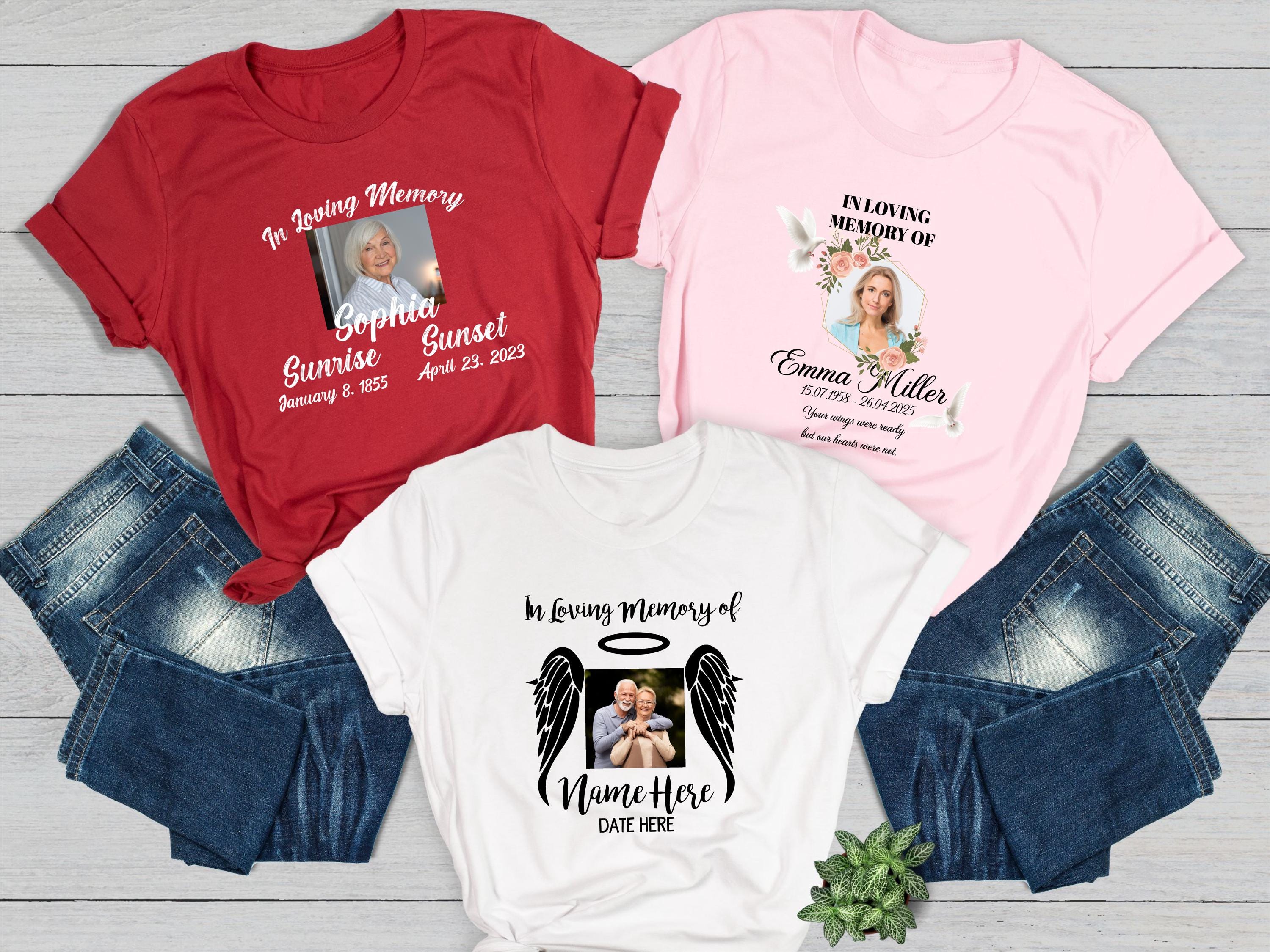 Custom Memorial T-shirt With Photo, Personalised Funeral Shirt in