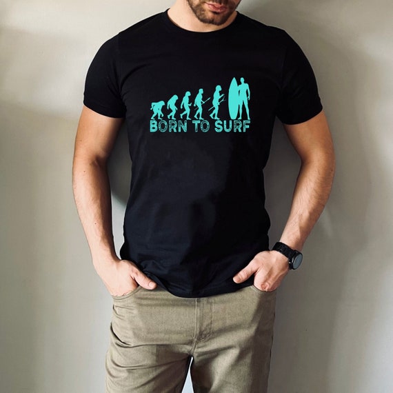 Surfing T-Shirt Evolution Tshirt Vintage Surfer Gift Tee Surfing T-Shirt Evolution Tshirt Vintage Surfer Gift Tee