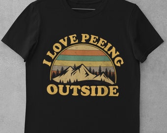 Camping I Love Peeing Outsıde T-shirt|t Shirt Camping Lover Gifts Funny Hiking Camping Outdoors tee Tshirt