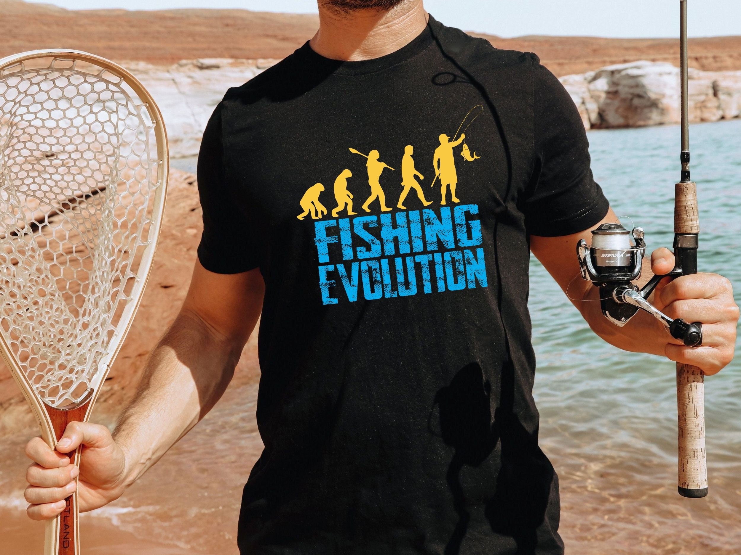 Fishing T-shirt / Fishing Evolution Shirt / Fisherman Guys Fishing