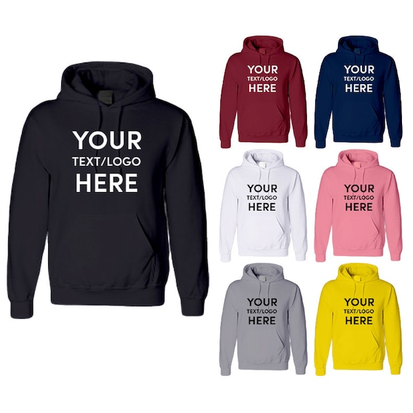 Custom Printed Hoodie Unisex Personalised Stag Hen Work wear Event Hoody Uniform - Personalised hoodie - Any Name Text Hoodie Free Delivery